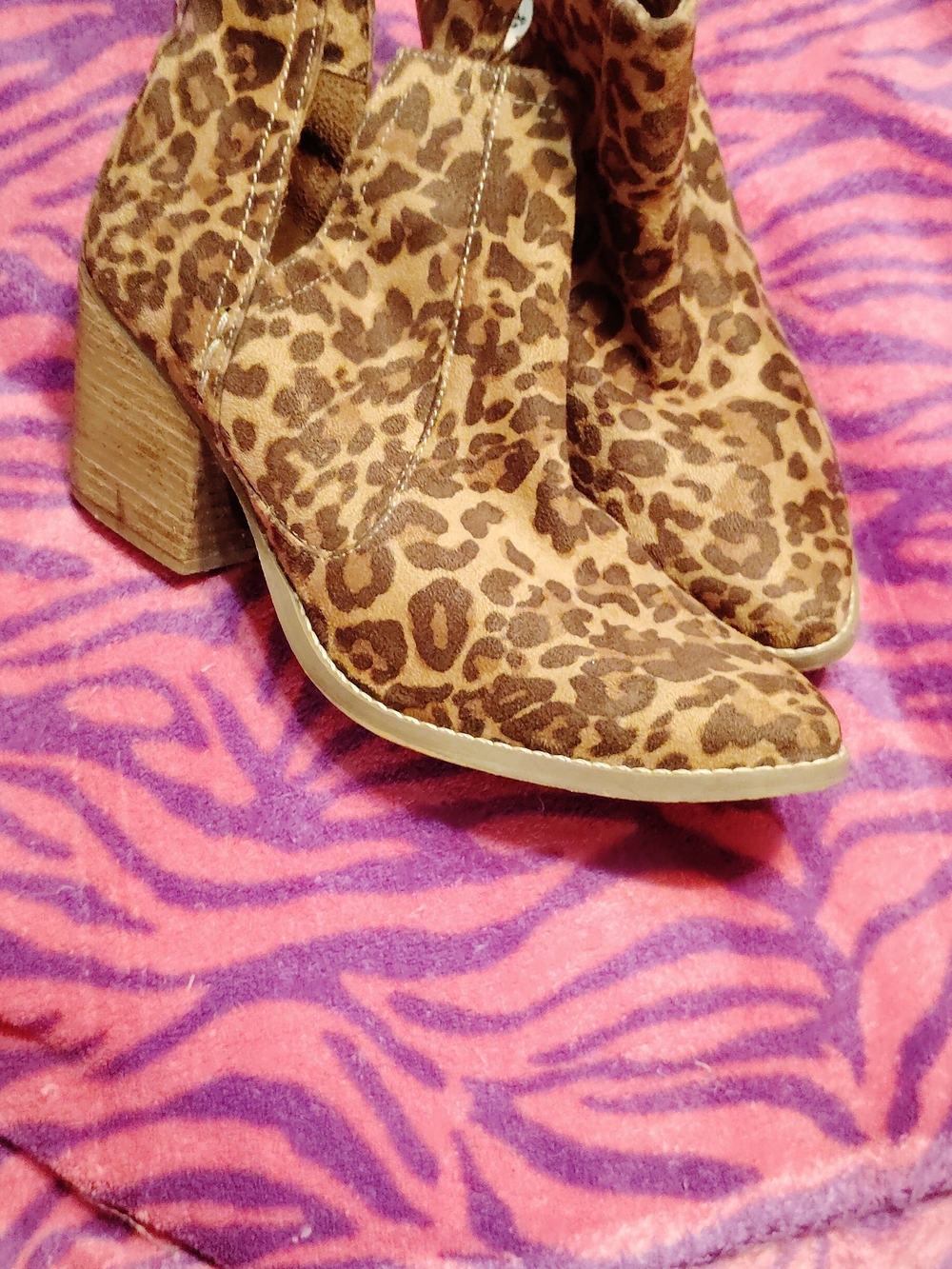 Not Rated Leopard Print Ankle Boots in Brown